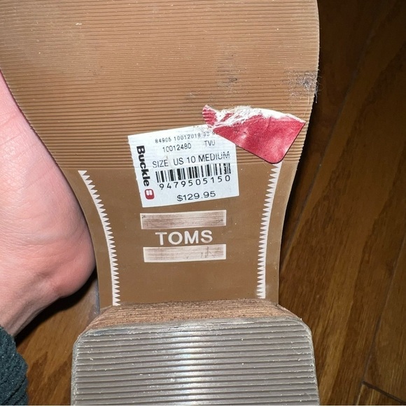 Toms Esme Tarmac Olive Green Suede Chelsea Heeled Boots Size 10 - Picture 11 of 12